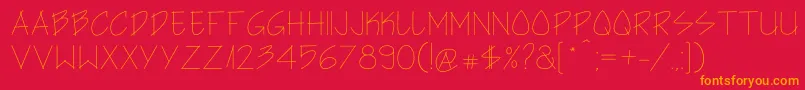 Architect s Hand Font – Orange Fonts on Red Background