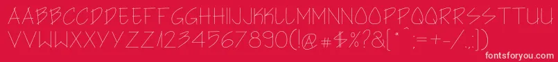 Architect s Hand Font – Pink Fonts on Red Background