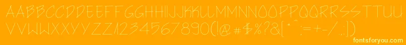 Architect s Hand Font – Yellow Fonts on Orange Background
