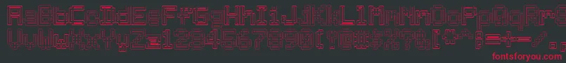 フォントARCHWAY  – 黒い背景に赤い文字