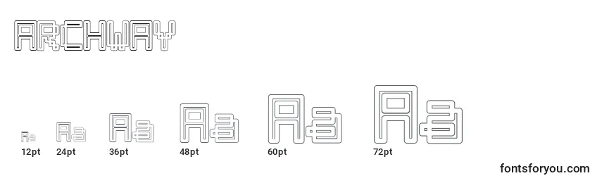Размеры шрифта ARCHWAY  (119864)
