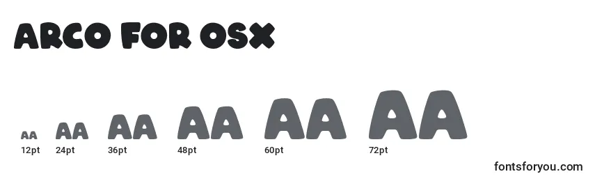 Размеры шрифта ARCO for OSX
