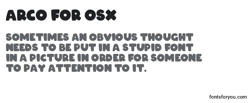 Reseña de la fuente ARCO for OSX