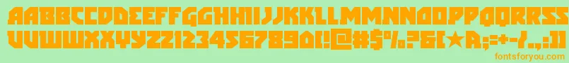 arcticguardian-Schriftart – Orangefarbene Schriften auf grünem Hintergrund