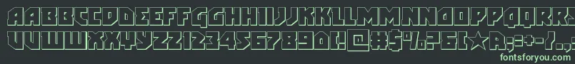 arcticguardian3d Font – Green Fonts on Black Background