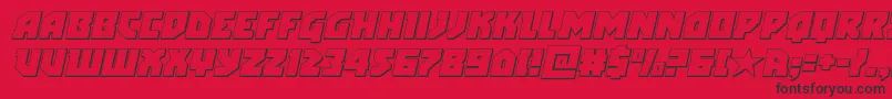 フォントarcticguardian3dital – 赤い背景に黒い文字
