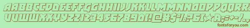 Weitere Informationen zur arcticguardian3dital-Schriftart arcticguardian3dital-Schriftart – Braune Schriften auf grünem Hintergrund