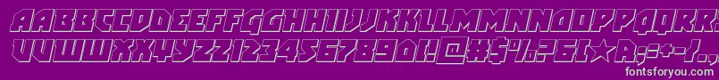 arcticguardian3dital Font – Green Fonts on Purple Background