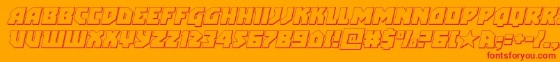 arcticguardian3dital Font – Red Fonts on Orange Background