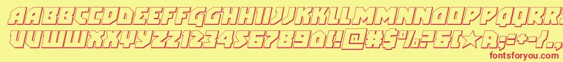 arcticguardian3dital Font – Red Fonts on Yellow Background