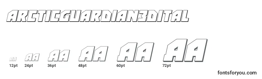 Размеры шрифта Arcticguardian3dital