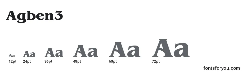 Размеры шрифта Agben3