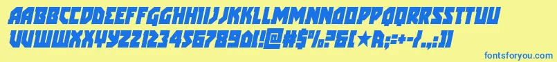 Więcej informacji o czcionce arcticguardiancondital Czcionka arcticguardiancondital – niebieskie czcionki na żółtym tle