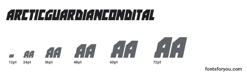 Arcticguardiancondital Font Sizes