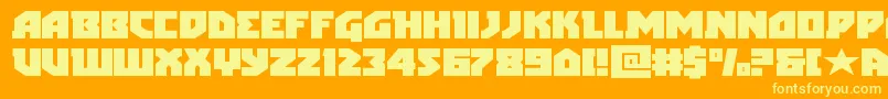 arcticguardianexpand-Schriftart – Gelbe Schriften auf orangefarbenem Hintergrund
