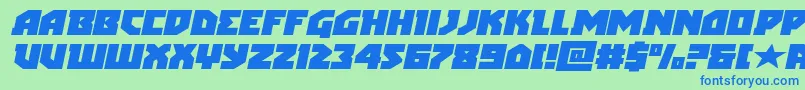 arcticguardianexpandital Font – Blue Fonts on Green Background