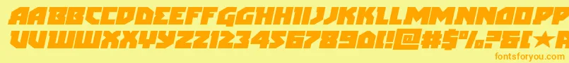 arcticguardianexpandital Font – Orange Fonts on Yellow Background