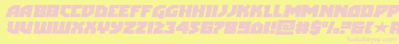 arcticguardianexpandital-Schriftart – Rosa Schriften auf gelbem Hintergrund
