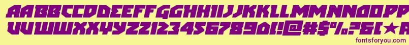 arcticguardianexpandital Font – Purple Fonts on Yellow Background