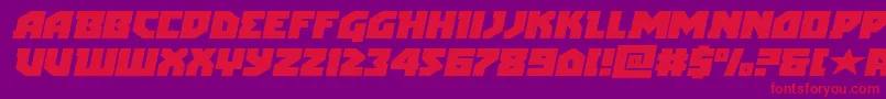arcticguardianexpandital-Schriftart – Rote Schriften auf violettem Hintergrund