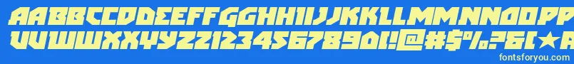arcticguardianexpandital Font – Yellow Fonts on Blue Background