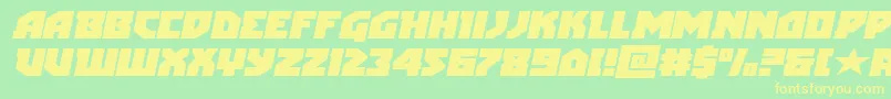 Шрифт arcticguardianexpandital – жёлтые шрифты на зелёном фоне