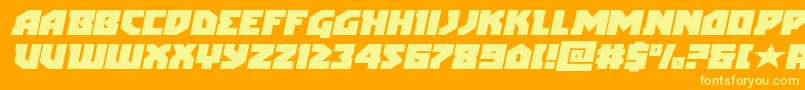 arcticguardianexpandital Font – Yellow Fonts on Orange Background