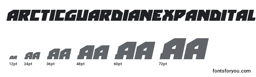 Arcticguardianexpandital Font Sizes