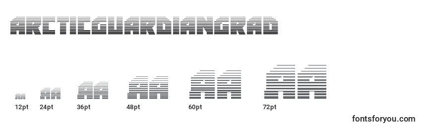 Размеры шрифта Arcticguardiangrad