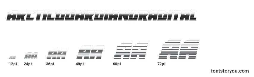 Размеры шрифта Arcticguardiangradital