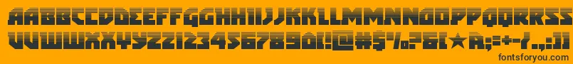 Fonte arcticguardianhalf – fontes pretas em um fundo laranja