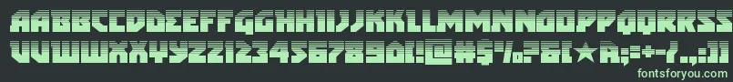 フォントarcticguardianhalf – 黒い背景に緑の文字
