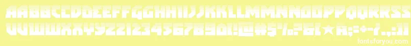 arcticguardianhalf-Schriftart – Weiße Schriften auf gelbem Hintergrund