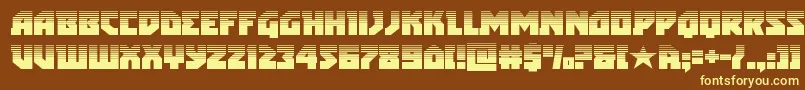 arcticguardianhalf-fontti – keltaiset fontit ruskealla taustalla