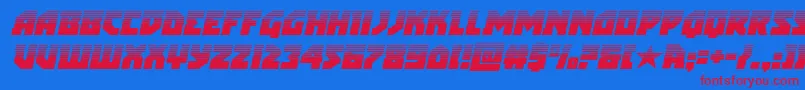 Czcionka arcticguardianhalfital – czerwone czcionki na niebieskim tle