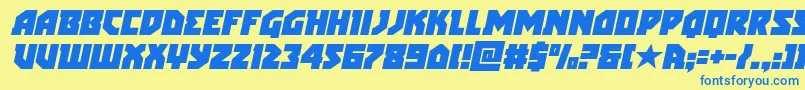 arcticguardianital Font – Blue Fonts on Yellow Background