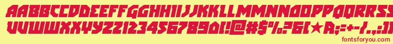 arcticguardianital Font – Red Fonts on Yellow Background