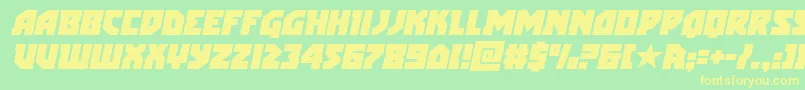 arcticguardianital Font – Yellow Fonts on Green Background