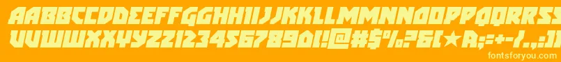 arcticguardianital Font – Yellow Fonts on Orange Background