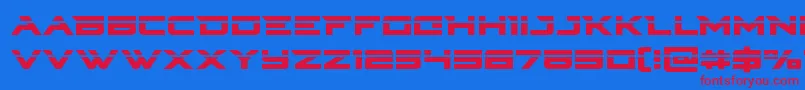 Czcionka Cyberdynelaser – czerwone czcionki na niebieskim tle