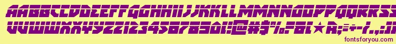 arcticguardianlaserital Font – Purple Fonts on Yellow Background