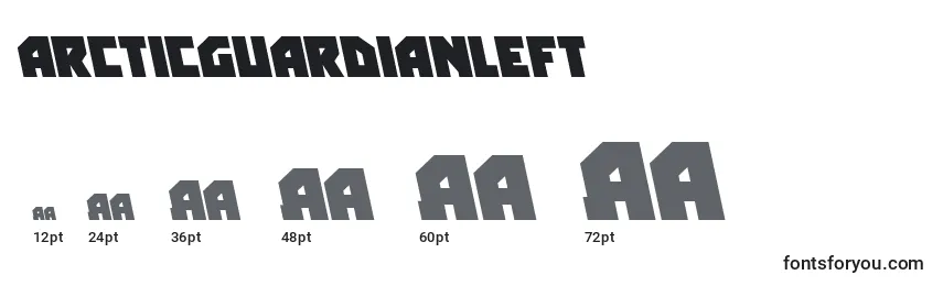 Размеры шрифта Arcticguardianleft