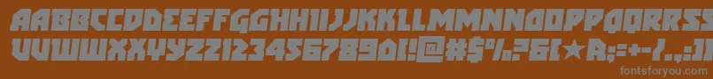 フォントarcticguardiansemital – 茶色の背景に灰色の文字