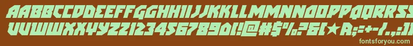 arcticguardiansuperital-fontti – vihreät fontit ruskealla taustalla