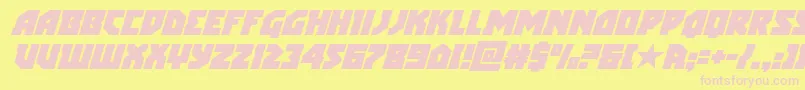 フォントarcticguardiansuperital – ピンクのフォント、黄色の背景