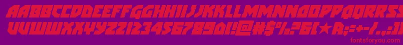 arcticguardiansuperital Font – Red Fonts on Purple Background