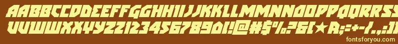 arcticguardiansuperital-fontti – keltaiset fontit ruskealla taustalla