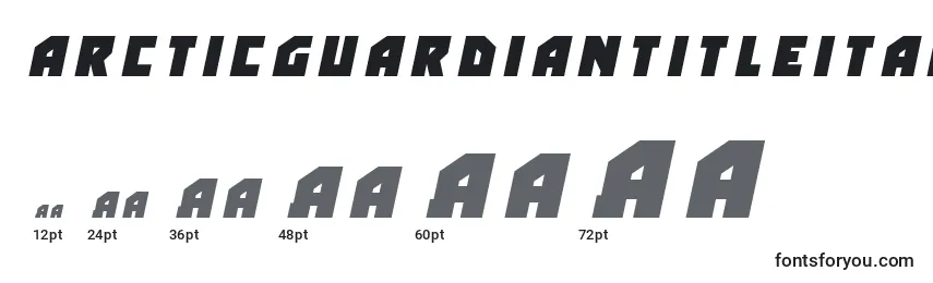 Размеры шрифта Arcticguardiantitleital