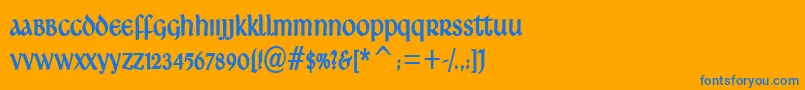 フォントArdagh – オレンジの背景に青い文字