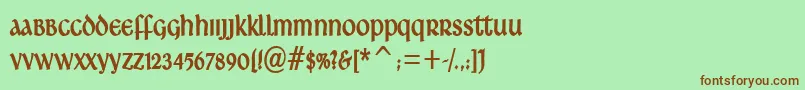 フォントArdagh – 緑の背景に茶色のフォント